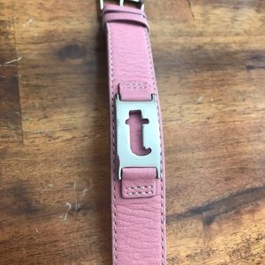 Fossil Pink Leather Monogram Band